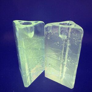 Iittala Finland Arkipelago Glass Candle Holder Timo Sarpaneva Manganese 365nm UV